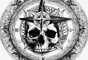 Dove skull compass tattoo idea