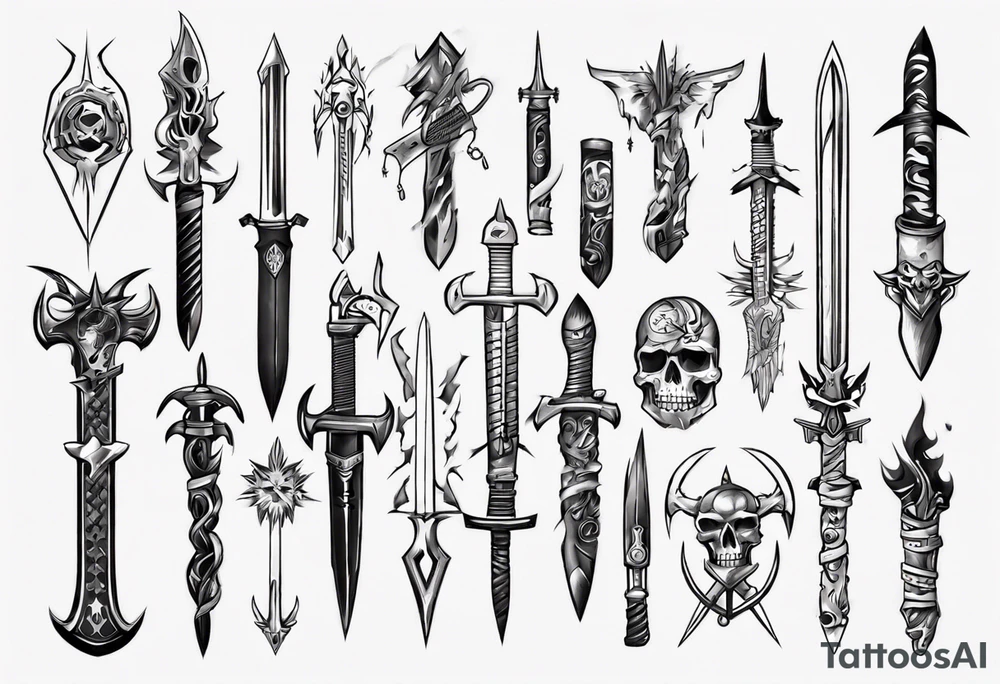 Weapons tattoo idea