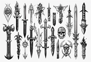 Weapons tattoo idea
