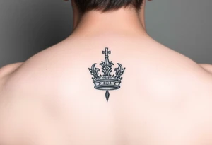 Crown no more pain strength tattoo idea