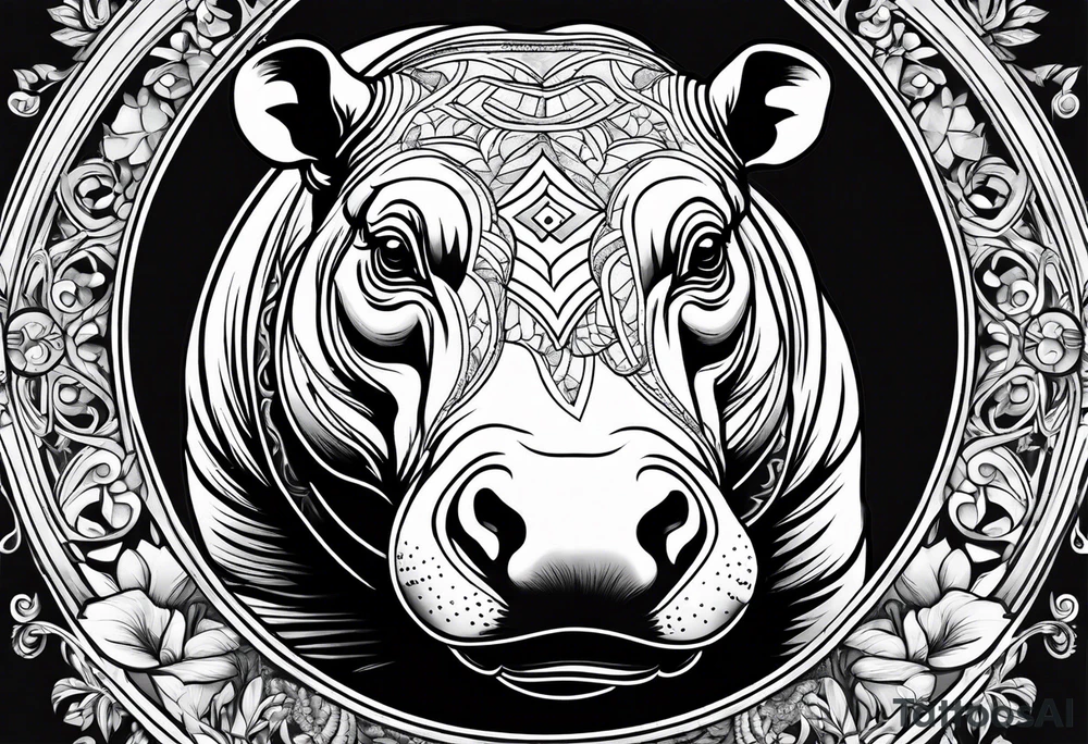 Baby hippo tattoo idea