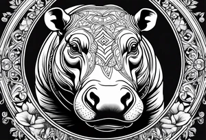 Baby hippo tattoo idea