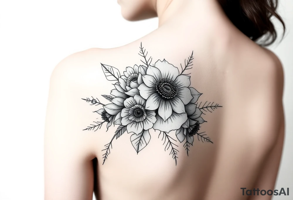 Flowers on your back woman tattoo idea