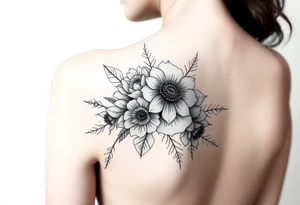 Flowers on your back woman tattoo idea