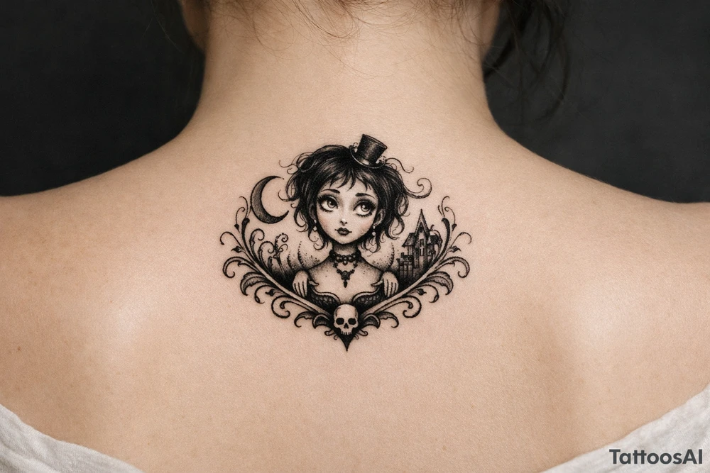 Un. Tatou, inspiré des classiques de film de Tim Burton. tattoo idea