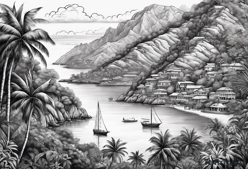 map of the eastern Caribbean tattoo idea