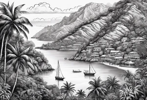 map of the eastern Caribbean tattoo idea