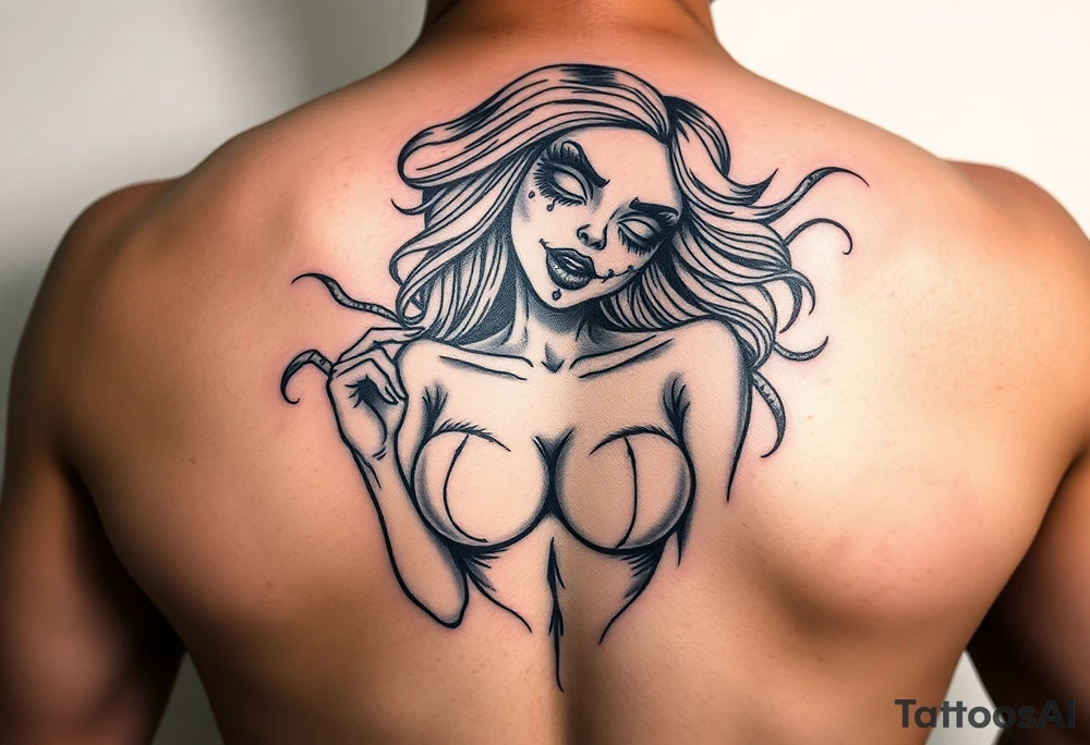 Zombie pinup girl tattoo idea