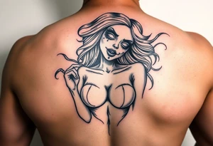 Zombie pinup girl tattoo idea