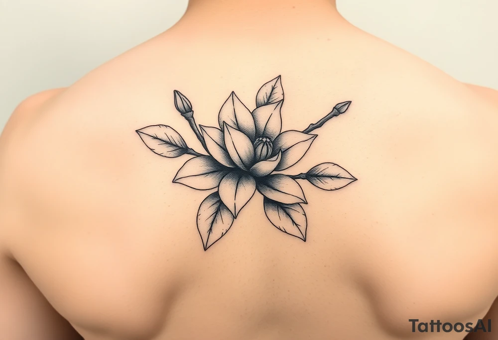 Magnolia branch tattoo idea