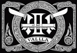 Valhalla shield valknut sword axe tattoo idea