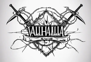 valhalla barb wire swords tattoo idea