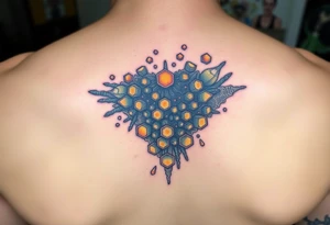 Honey comb ocean scene tattoo idea