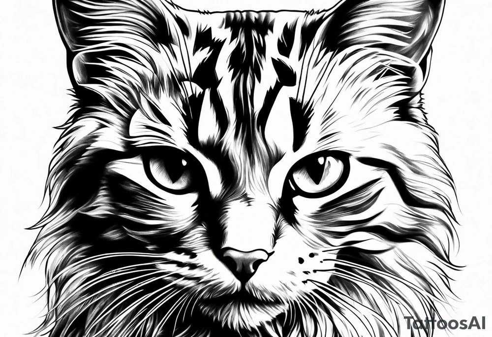 Realistic cat tattoo design tattoo idea