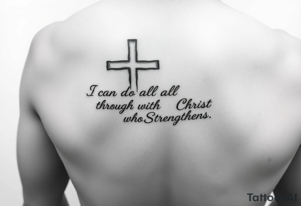 I can do all things through Christ who strengthens me scripture fading from cross on forearm tattoo idea