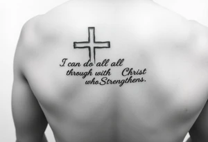 I can do all things through Christ who strengthens me scripture fading from cross on forearm tattoo idea