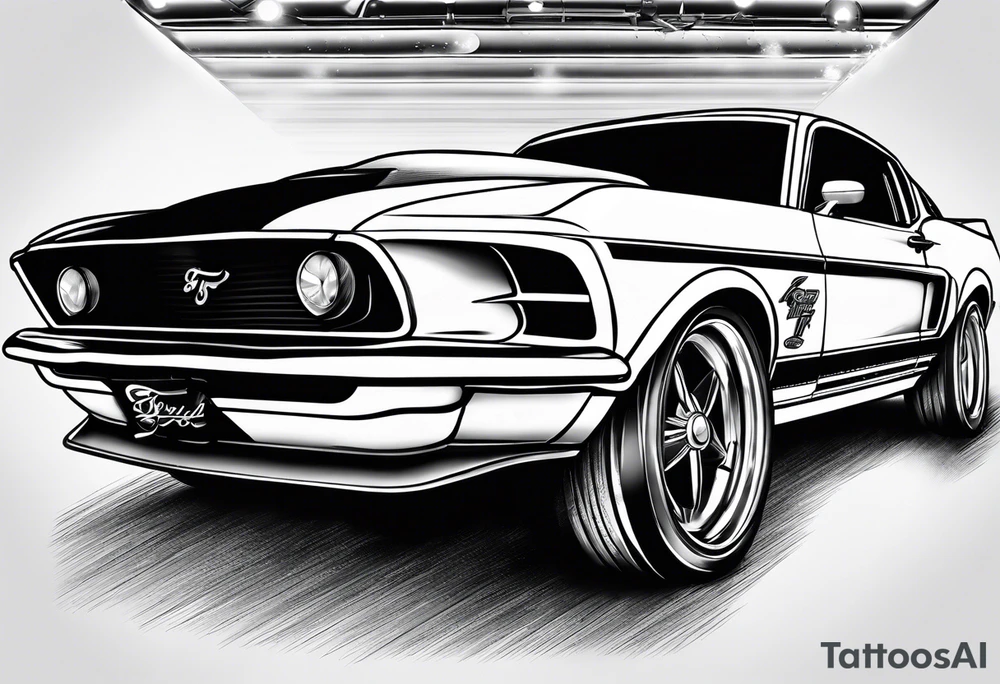 Bowling and ford mustang fox body tattoo idea
