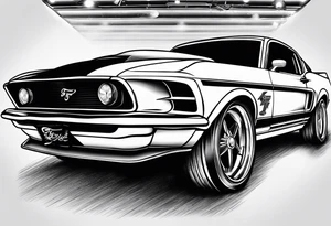 Bowling and ford mustang fox body tattoo idea