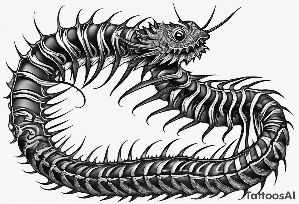 Centipede spine tattoo tattoo idea