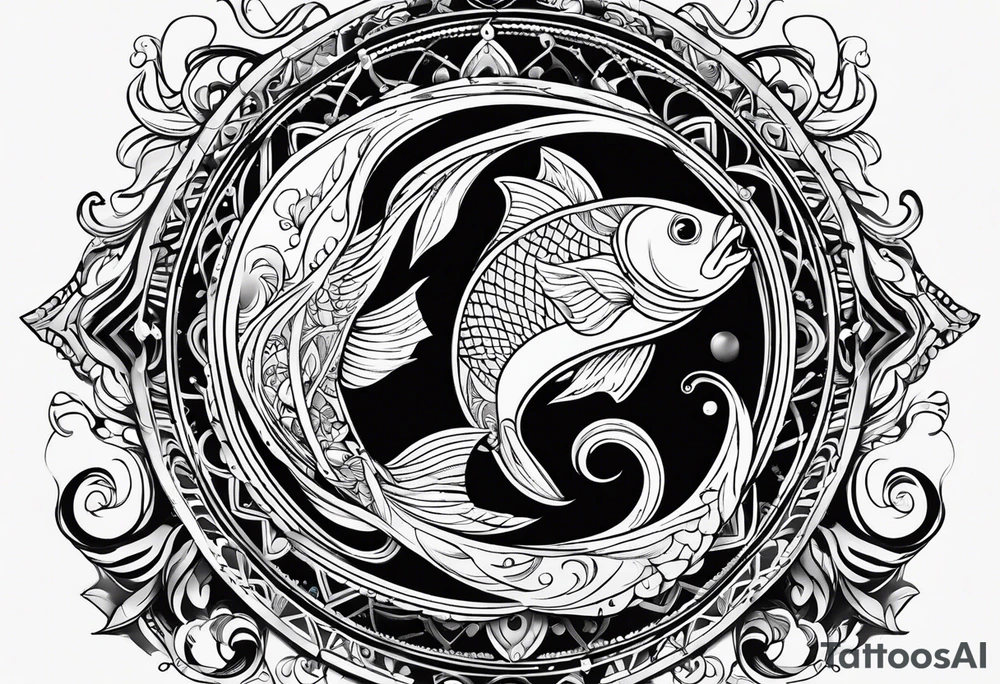 pisces zodiac symbols tattoo idea