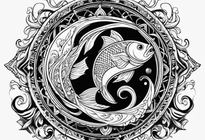 pisces zodiac symbols tattoo idea