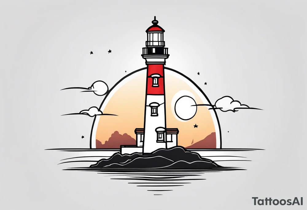 lighthouse evening tattoo idea