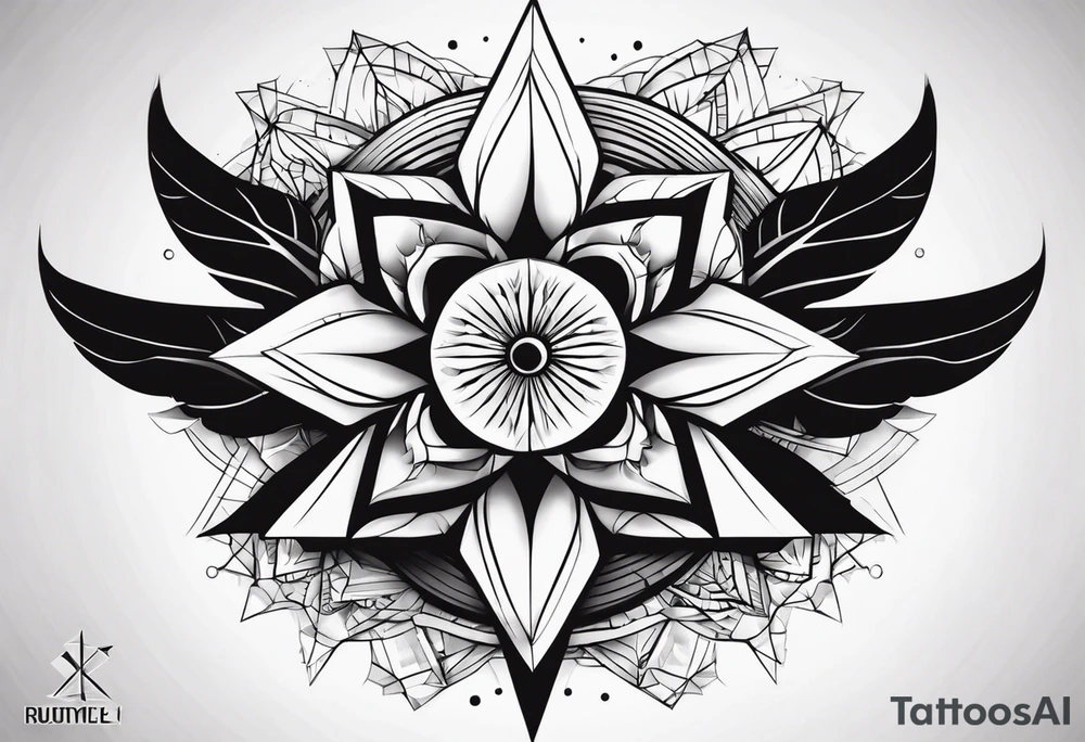 рукав в стиле геометрия tattoo idea