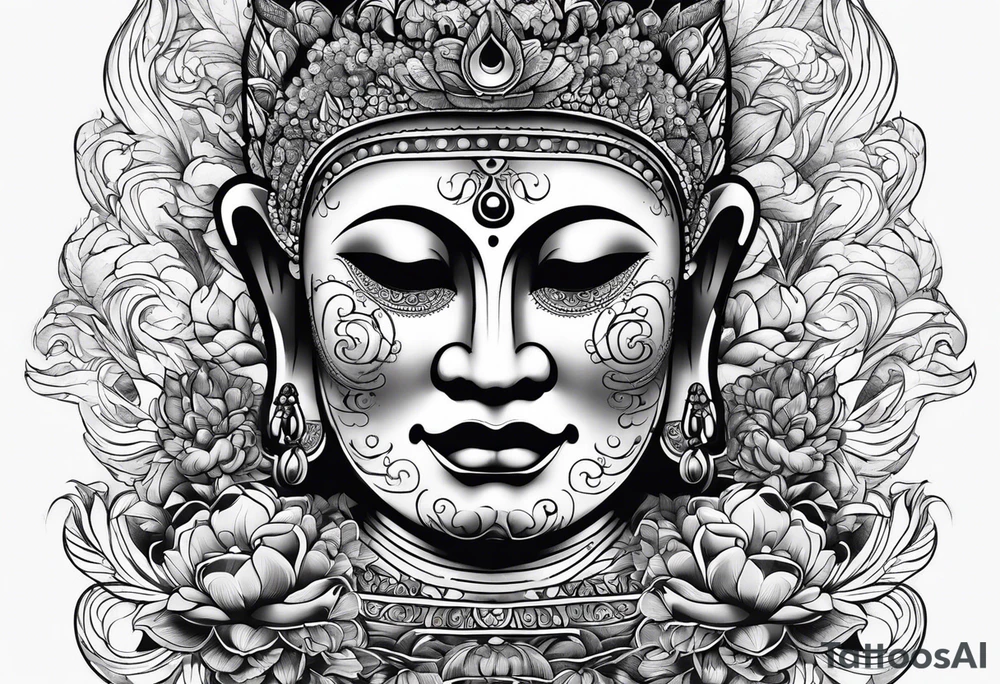 Buddha and skull tattoo idea