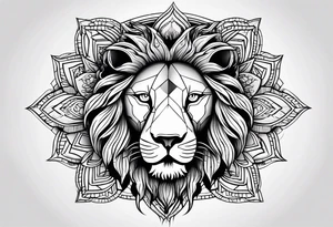 Lion sun evil eye tattoo idea