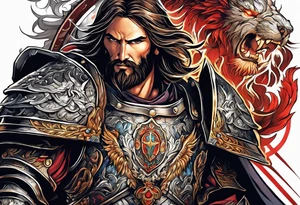 The armor of Jesus Christ fights off demons tattoo idea