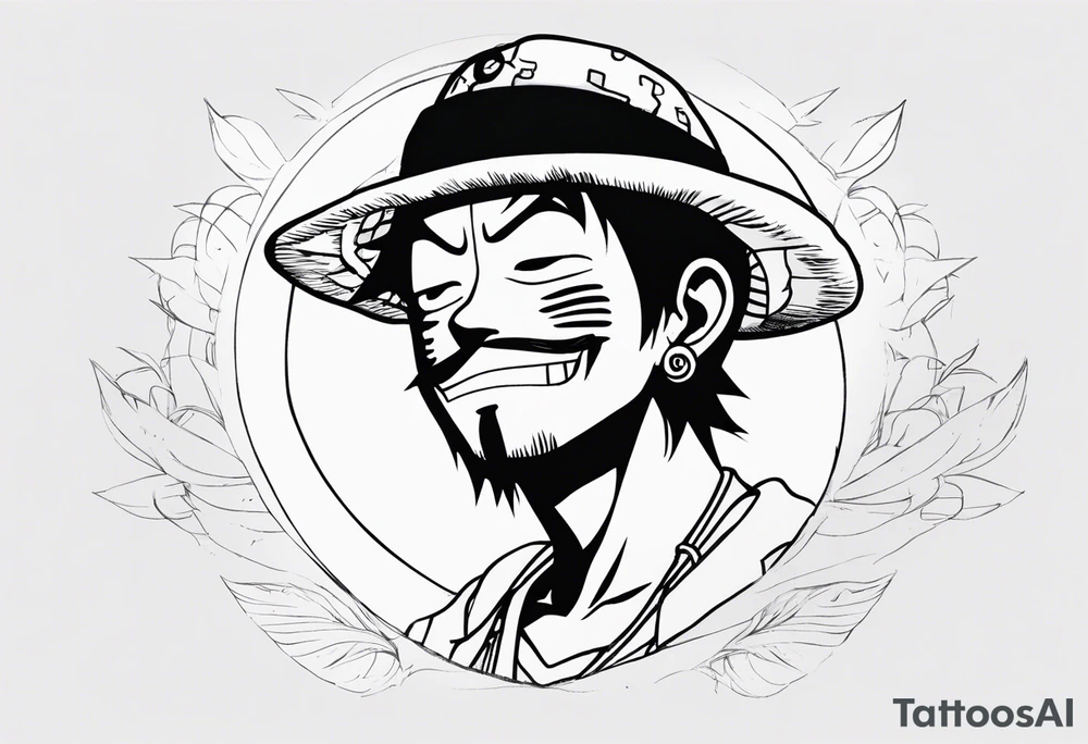 I want a half compas and half Mugiwara Luffy head tattoo idea