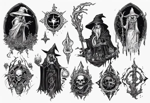 witch necromancer like a path of exile games tattoo idea