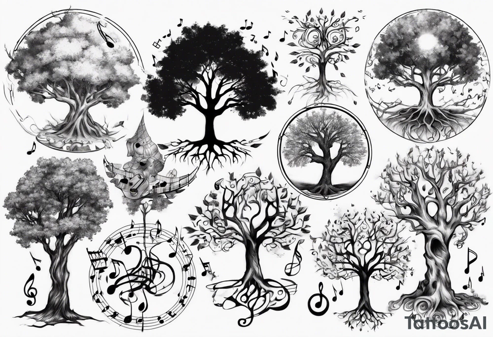 music tree tattoo idea