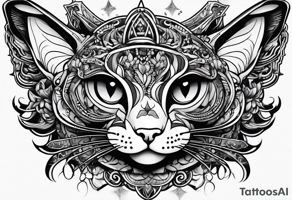 skydiving cat tattoo idea