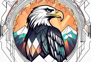 eagle, geometric, subtle, men, forearm tattoo, tattoo idea