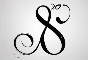 Infinity symbol, containing the letters "D3" and "SJ" tattoo idea
