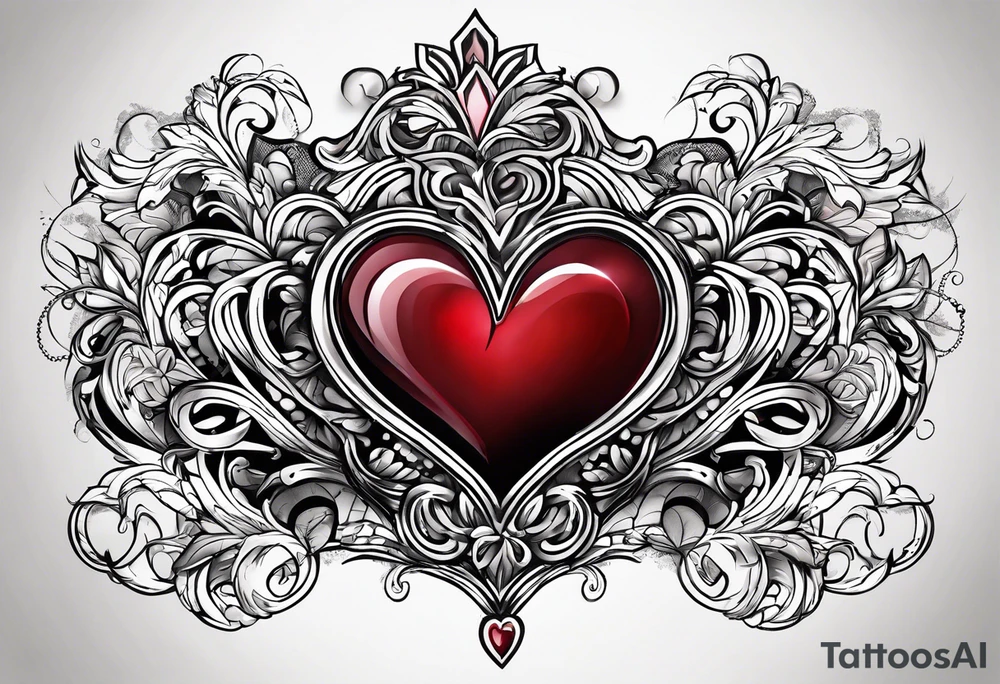 Hearts with NCJB letters tattoo idea