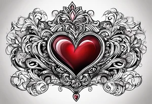 Hearts with NCJB letters tattoo idea