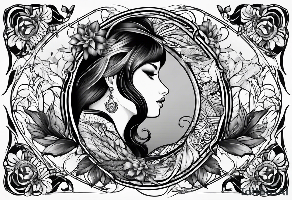 Full leg tattoo design rectangle tattoo idea