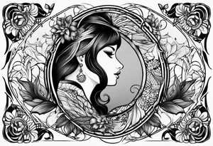 Full leg tattoo design rectangle tattoo idea