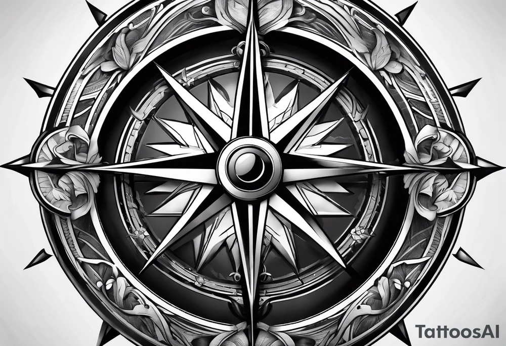 3D Compass tattoo idea