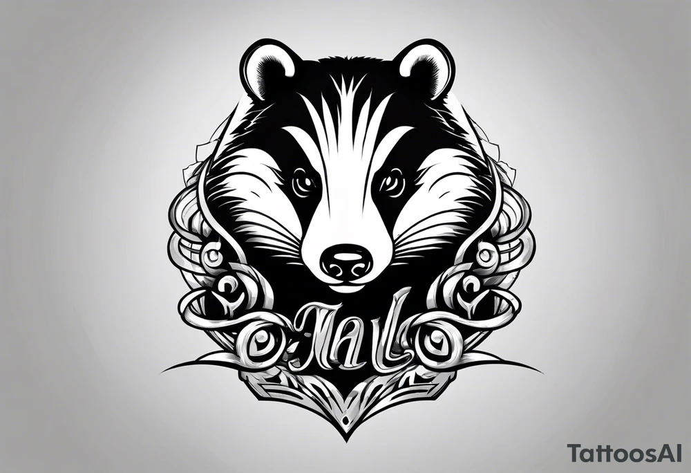 Draw me badger with aggressive full body show, killer face with cute smile, very long nails and he attacks like a Turkish Soldier to enemy and also he has very deadly looking. The only weapon is his braveness he fights with his nails. tattoo idea