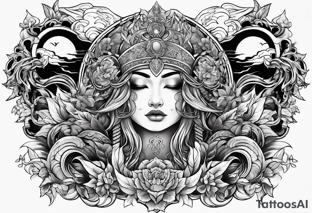 war and love of pagan gods tattoo idea
