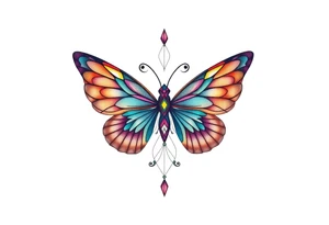 a geometric butterfly tattoo idea