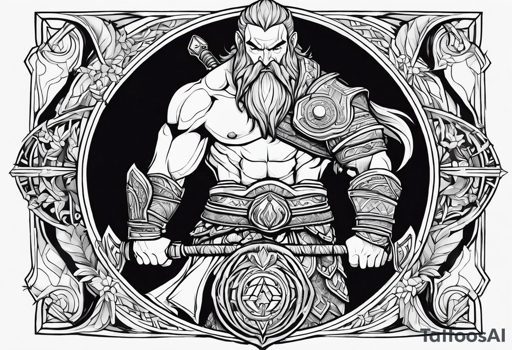 mimir from game God Of War tattoo idea