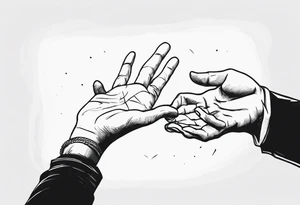 Old Hand reaching out to young hands tattoo idea