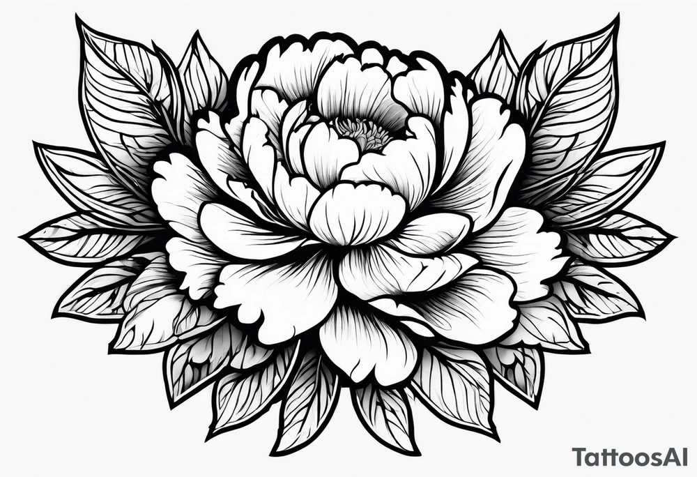 Peonies mystic eye symbol tattoo idea