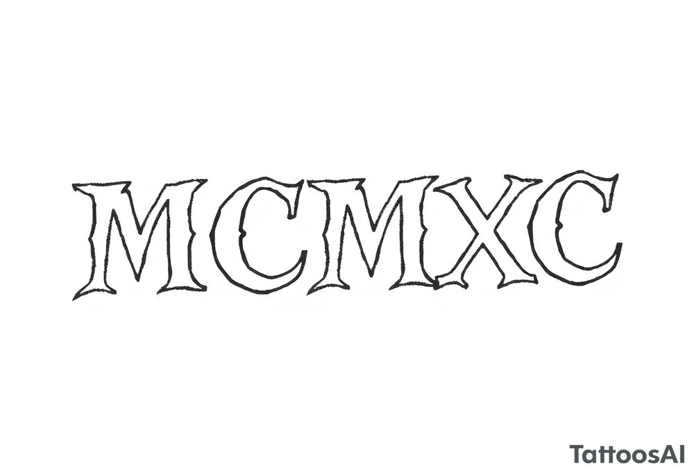 “MCMXC” roman script tattoo idea