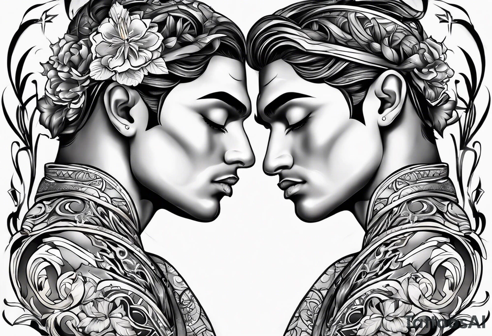 Love, source, abundance, Gemini male tattoo idea