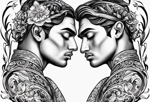 Love, source, abundance, Gemini male tattoo idea
